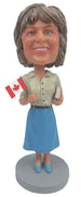 Female Waving Flag Bobblehead