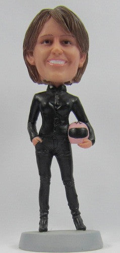 Female Motorcycle Rider Bobblehead