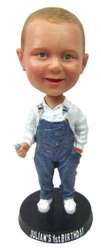 Child in Denim Overalls