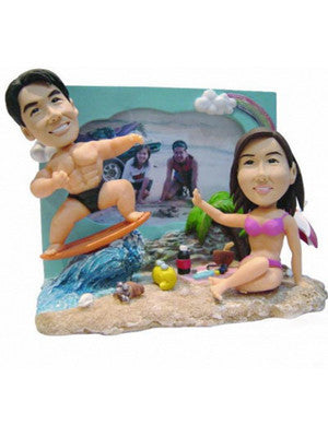 Beach Couple with Photo Frame