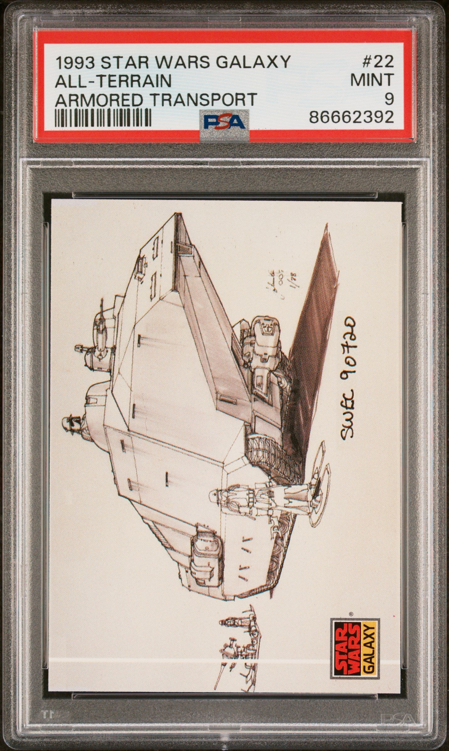 1993 STAR WARS GALAXY ALL-TERRAIN ARMORED TRANSPORT #22 - PSA 9