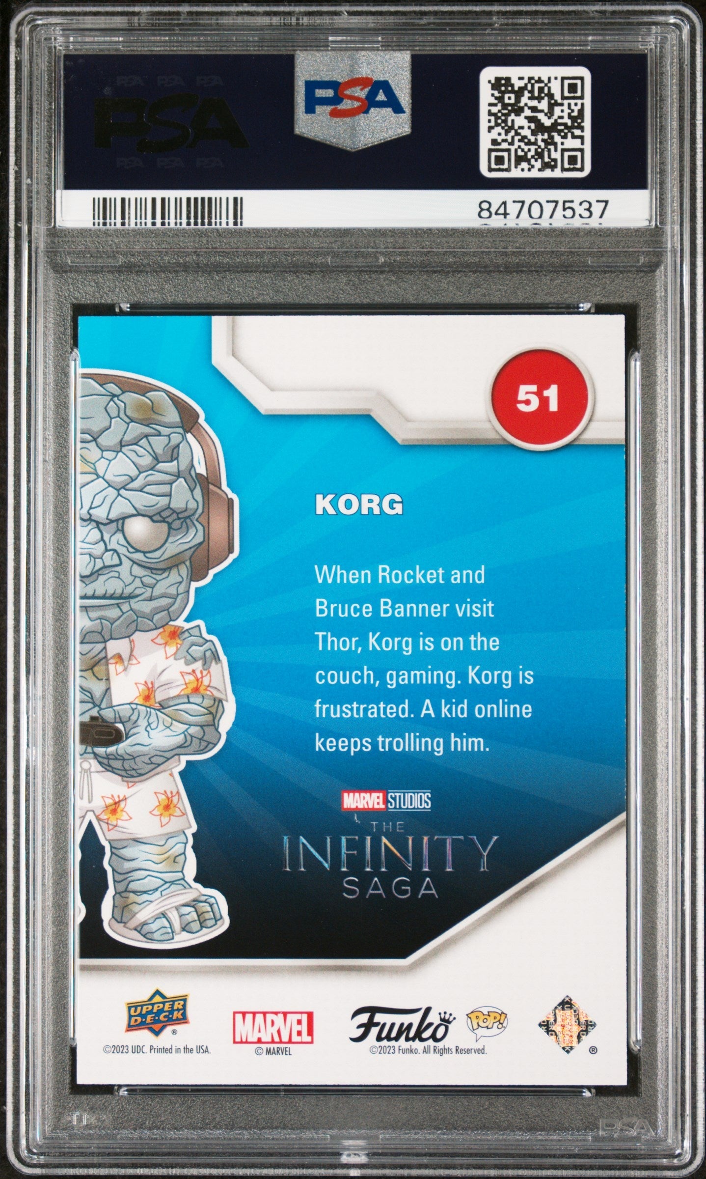 2023 UPPER DECK FUNKO POP MARVEL  KORG GAMER CONVENTION #51  PSA 10