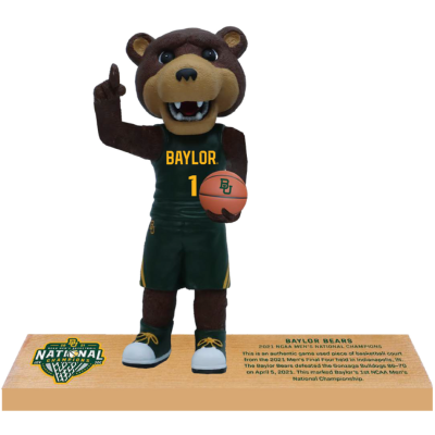 Baylor Bears 2021 Men's Basketball Game Used Championship Court Bobblehead