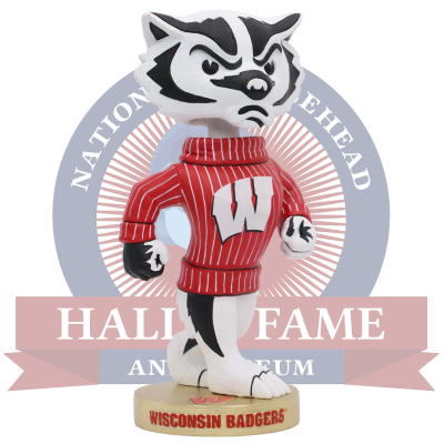 Bucky Badger Wisconsin Badgers Mascot Gold Base Bobblehead
