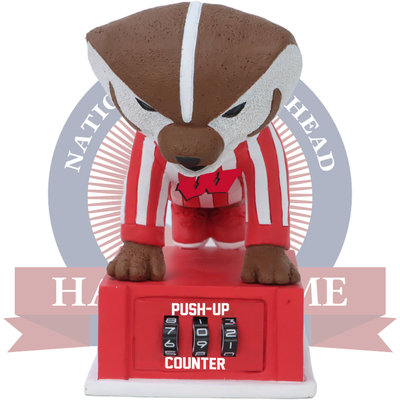 Bucky Badger Wisconsin Badgers Mascot Push-Up Counter Bobblehead
