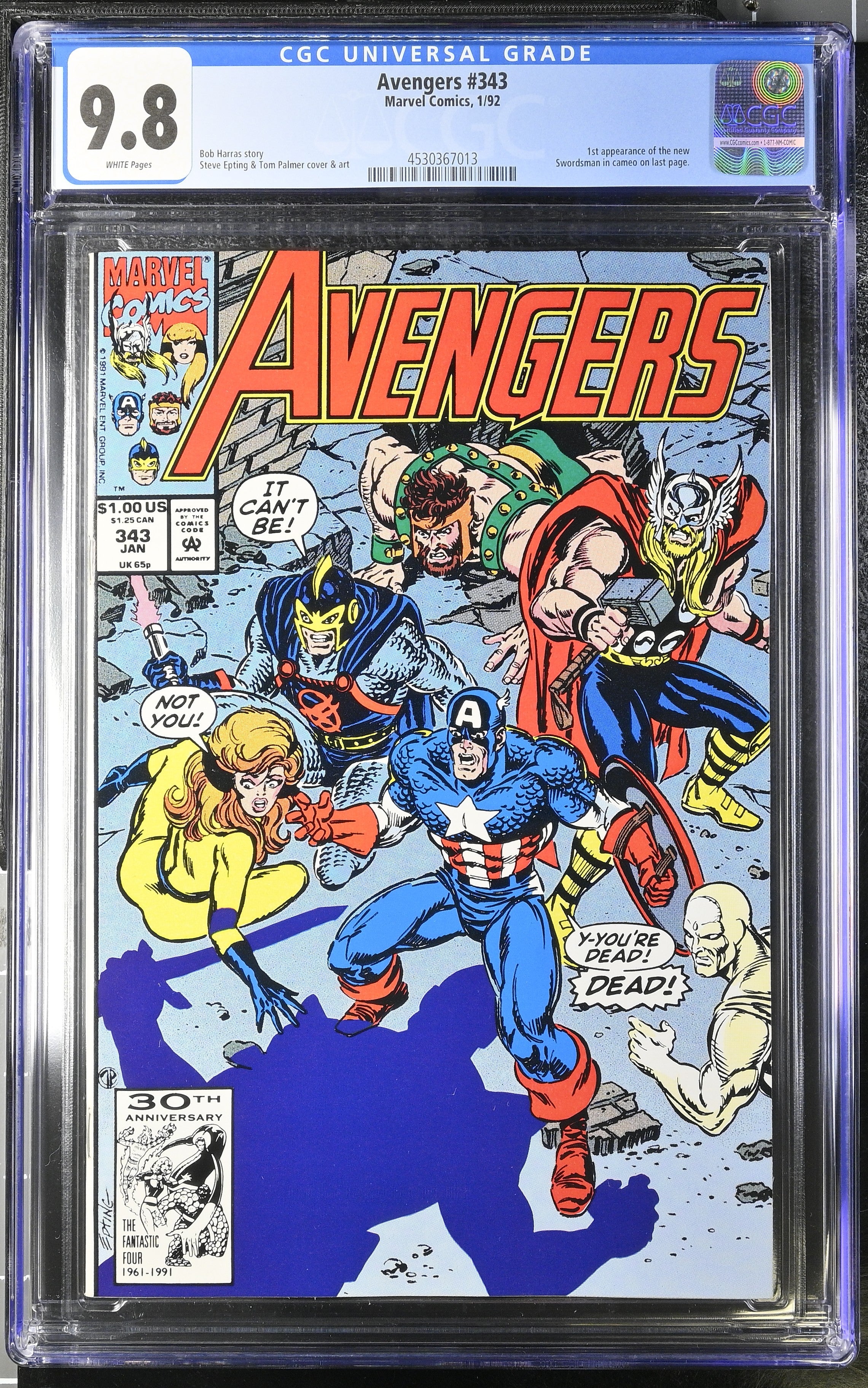 Avengers #343 (1/92) Graded CGC 9.8