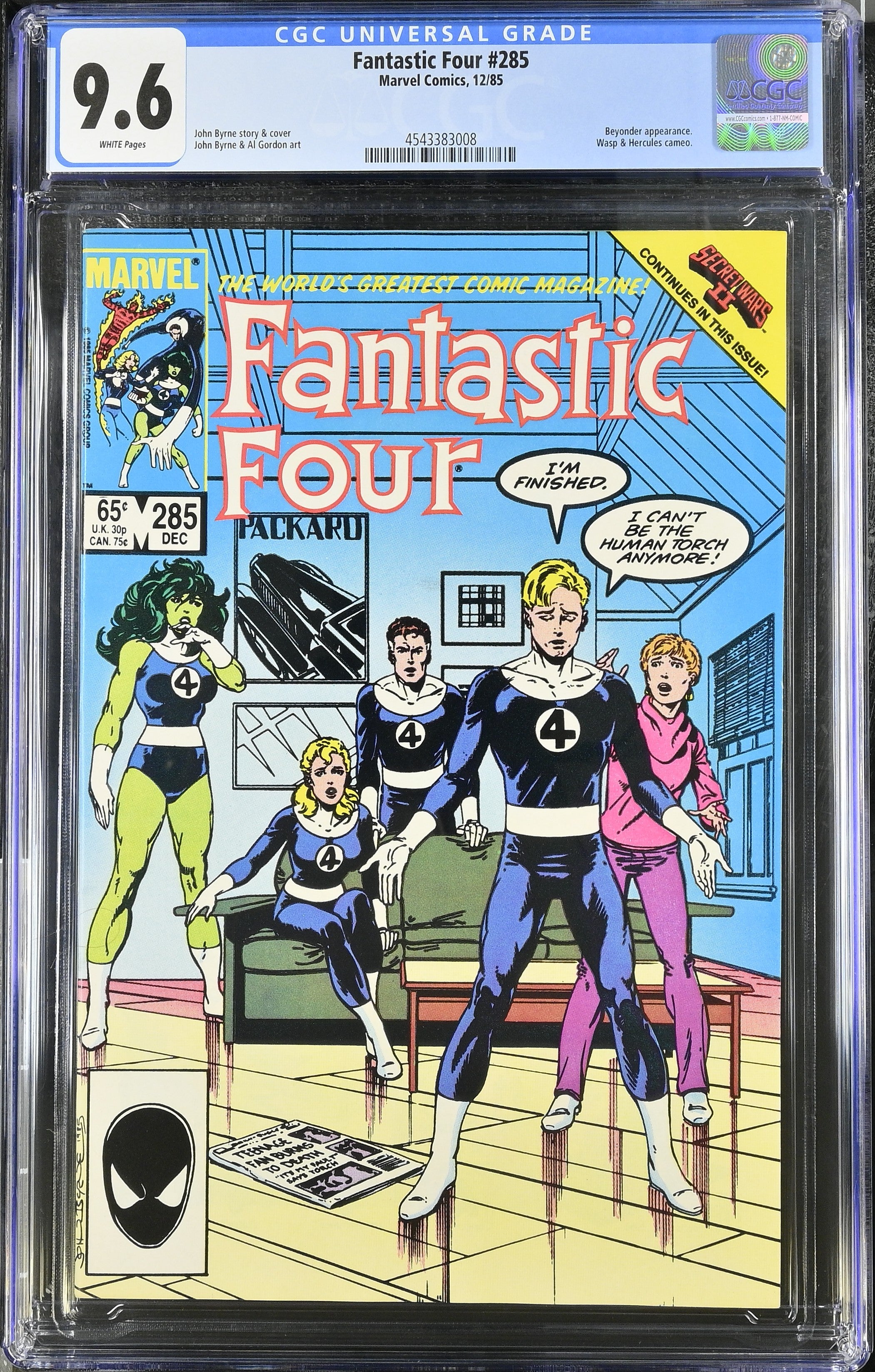 Fantastic Four #285 (12/85) Graded CGC 9.6