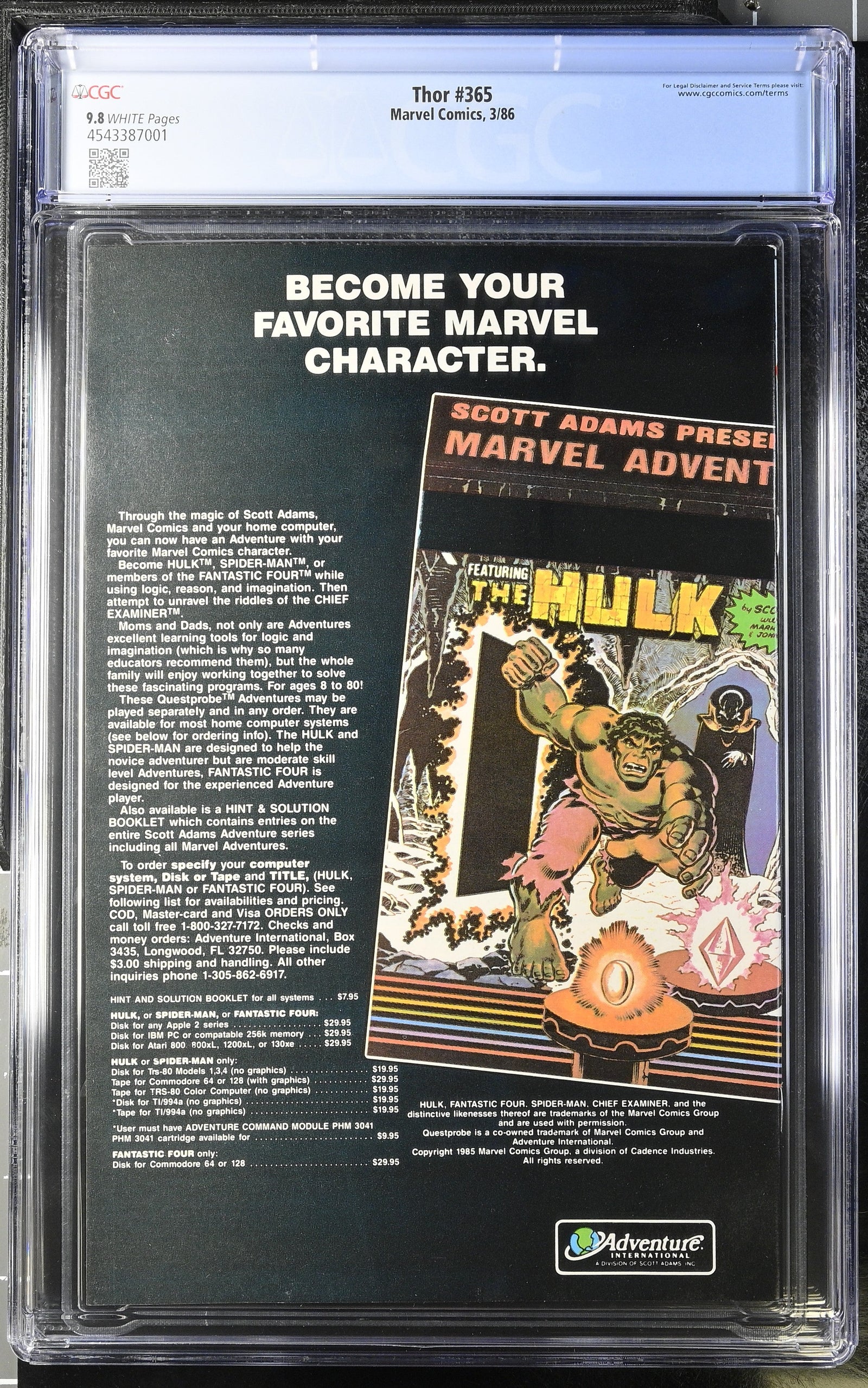 Thor #365 (3/86) Graded CGC 9.8