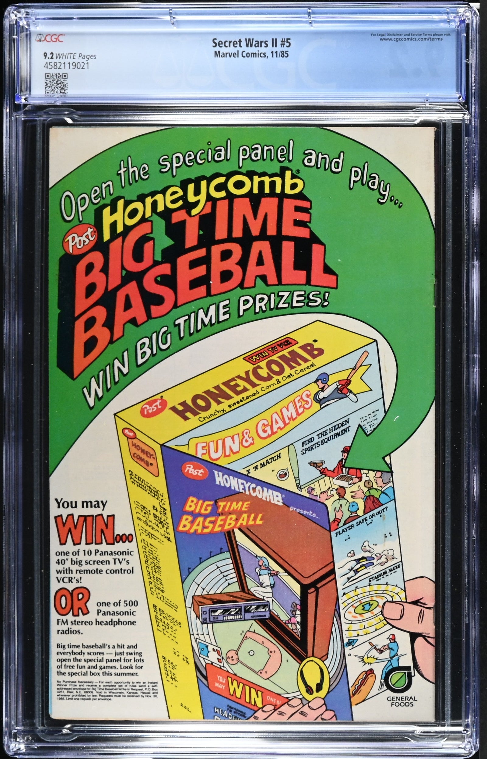 Secret Wars II #5 (11/85) Graded CGC 9.2