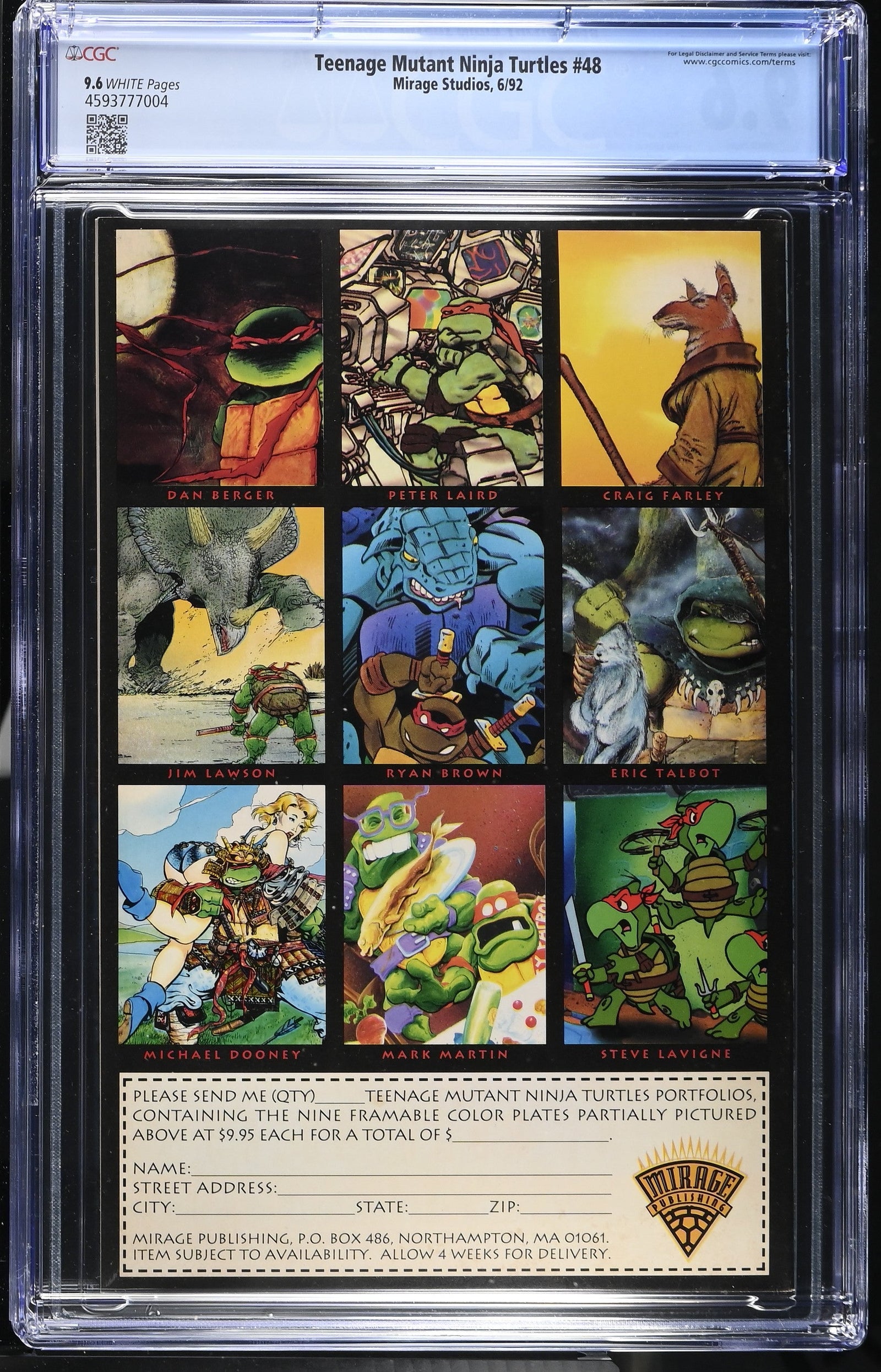 Teenage Mutant Ninja Turtles #48 (6/92) Graded CGC 9.6