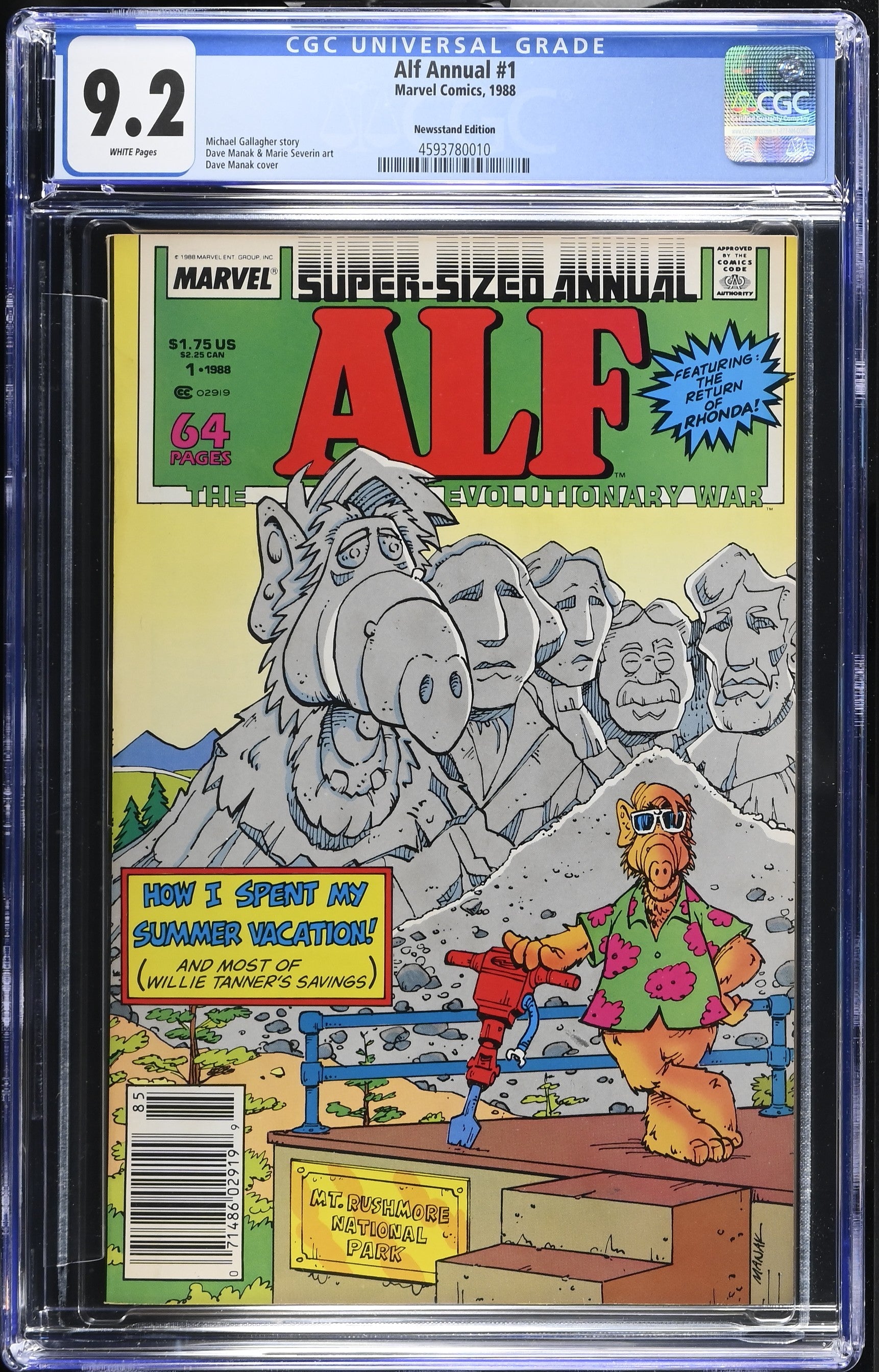 Alf Annual #1 (1988) Graded CGC 9.2 Newsstand Edition