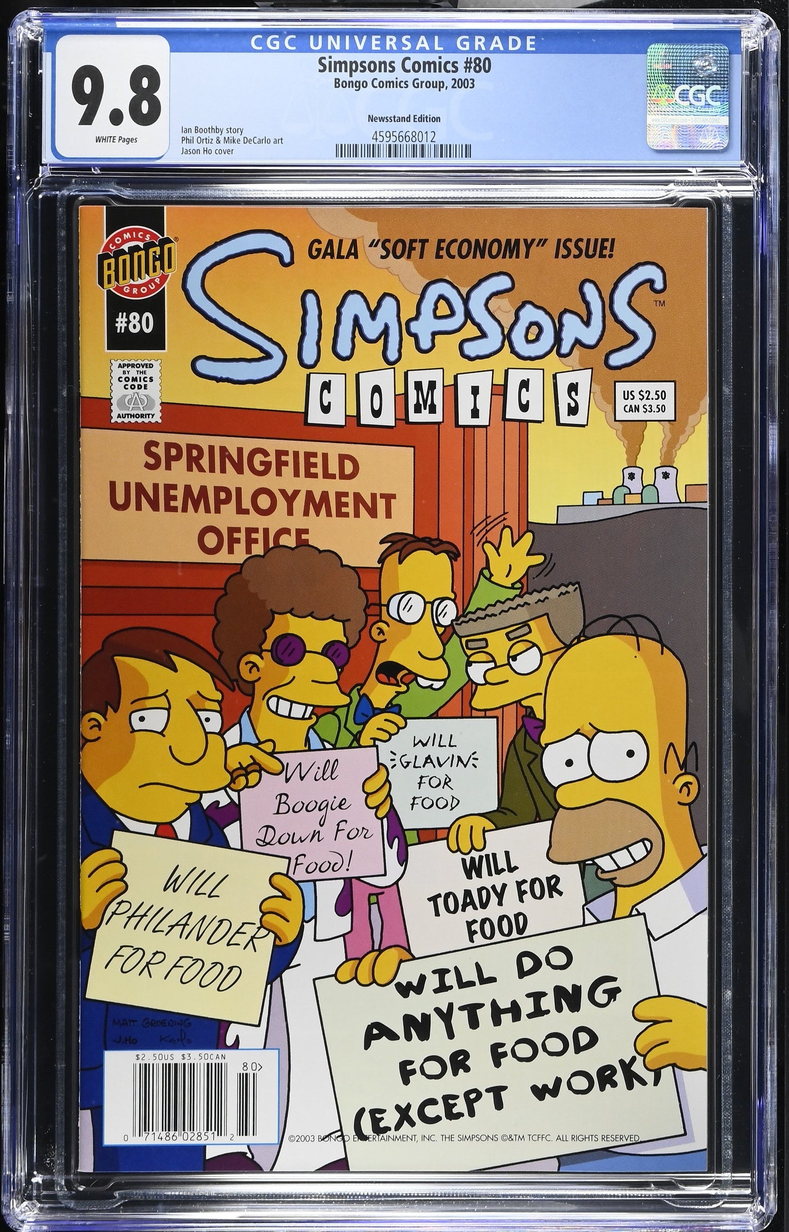 Simpsons Comics #80 (2003) Graded CGC 9.8 Newsstand Edition
