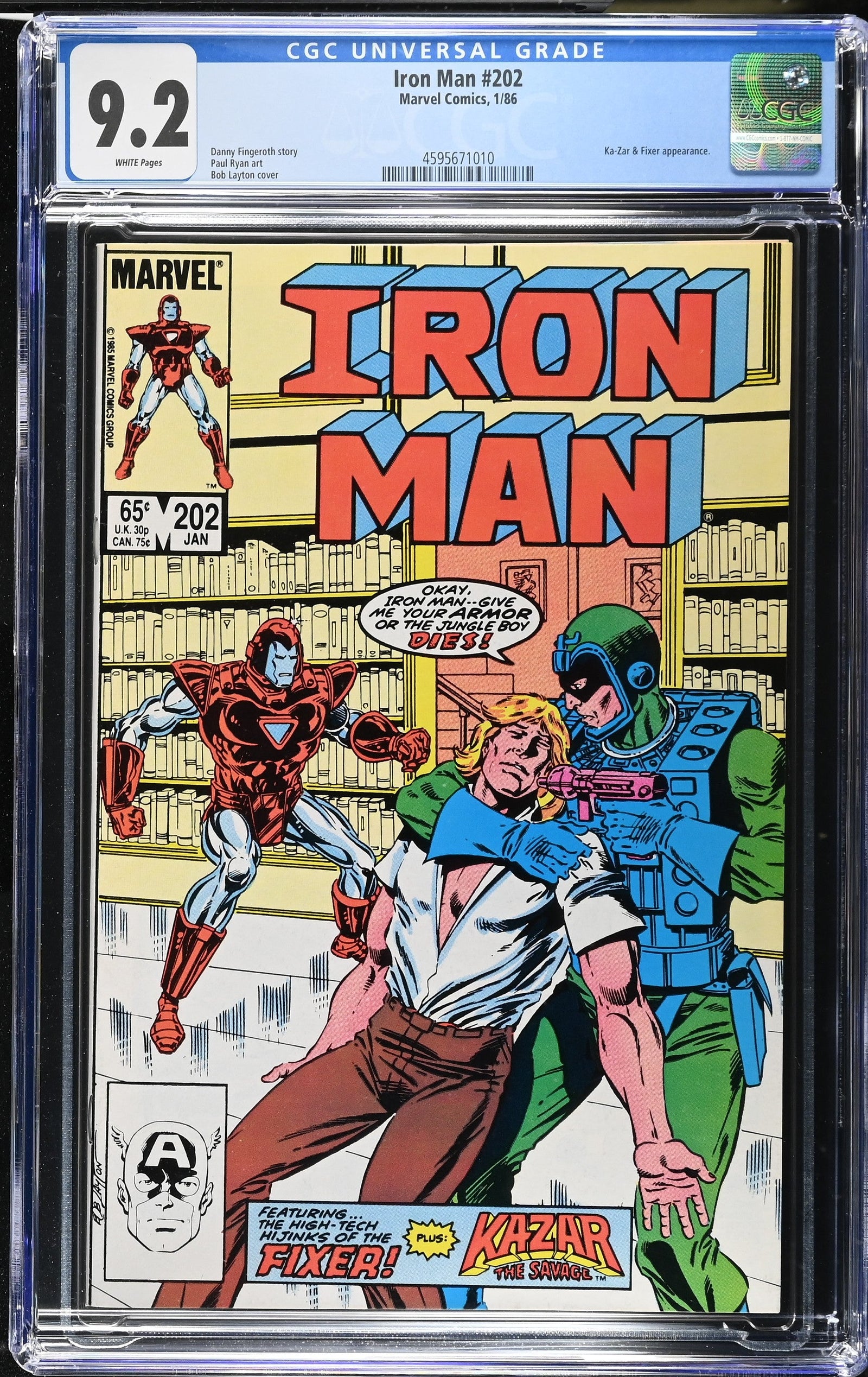 Iron Man #202 (1/86) Graded CGC 9.2