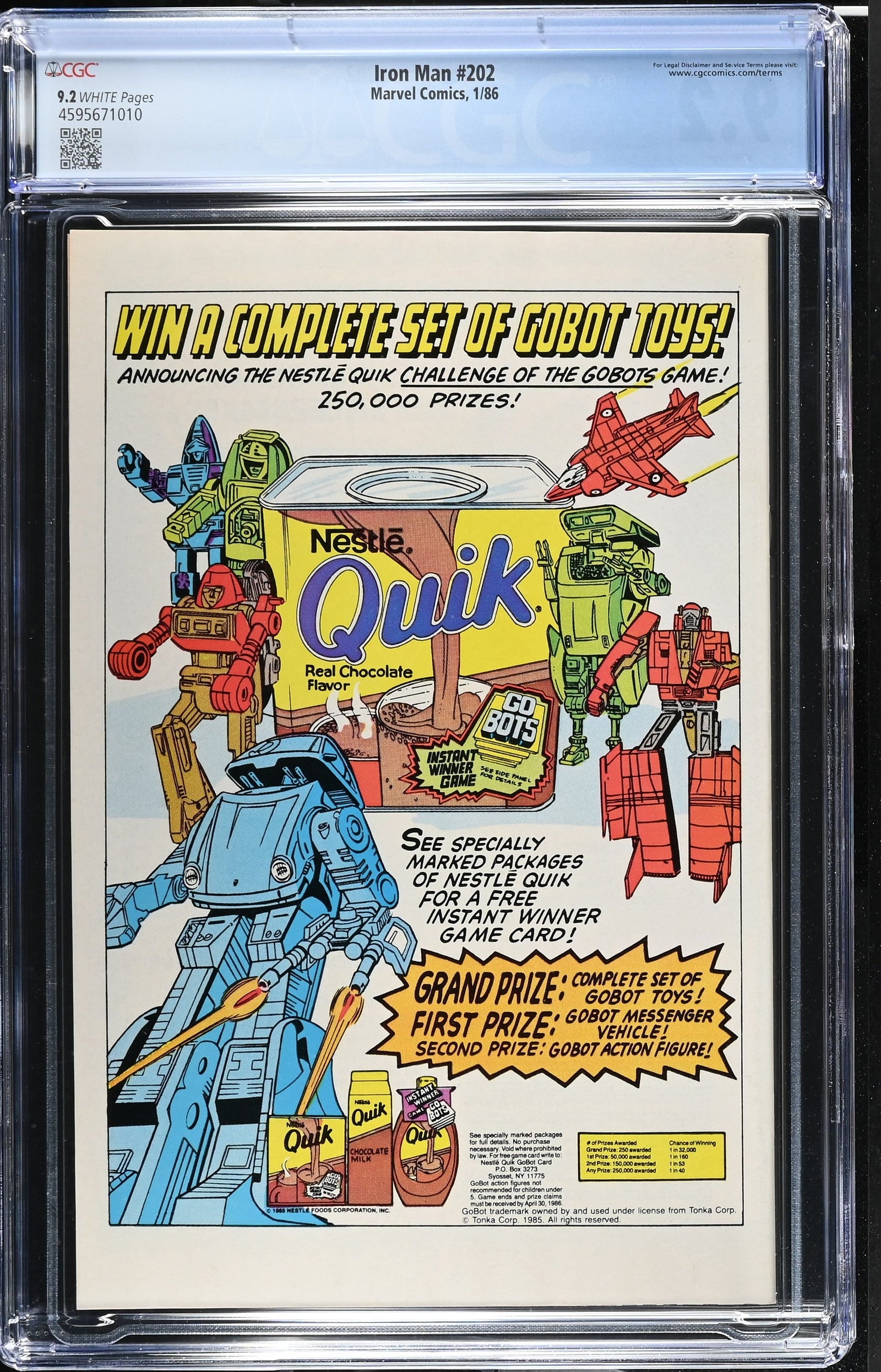 Iron Man #202 (1/86) Graded CGC 9.2