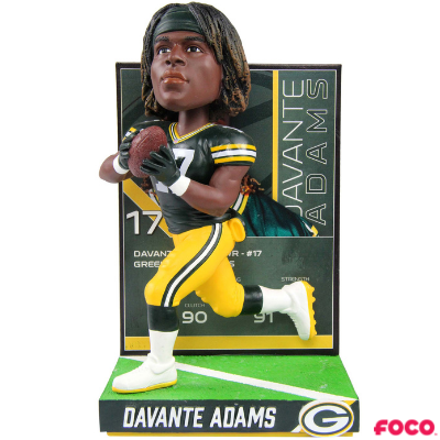 Davante Adams Green Bay Packers Ratings Card Bobblehead