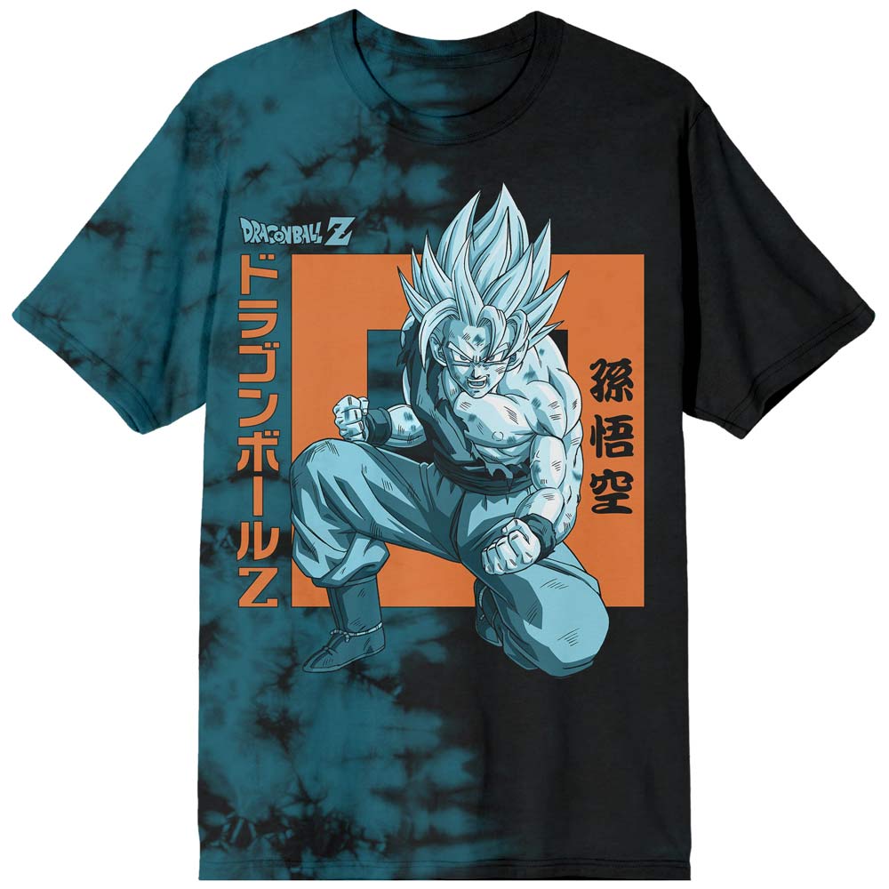 Dragon Ball Z Goku Kanji Adult Blue-Green Short Sleeve T-Shirt