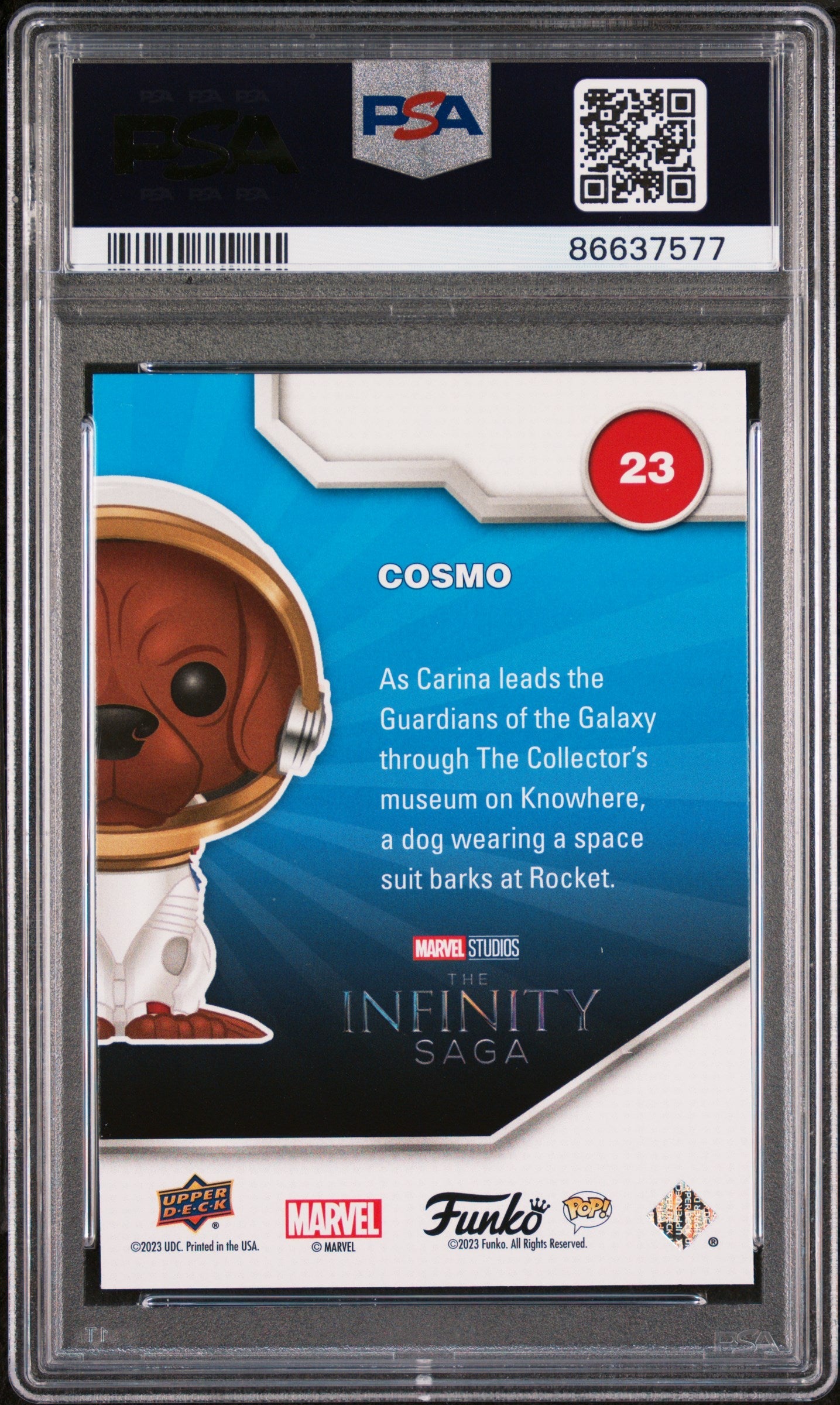 2023 UPPER DECK FUNKO POP MARVEL  COSMO SPECTRUM #23  PSA 10