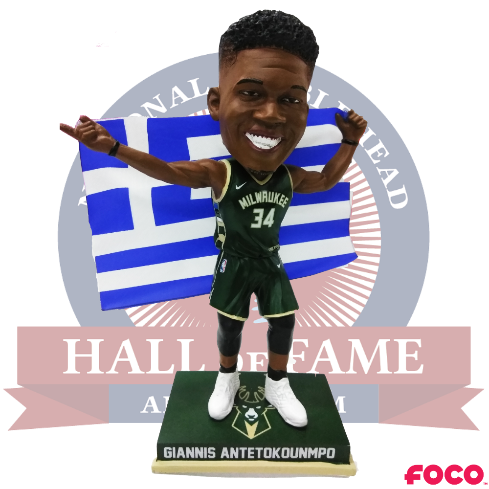 Giannis Antetokounmpo Milwaukee Bucks Greece Flag Bobblehead