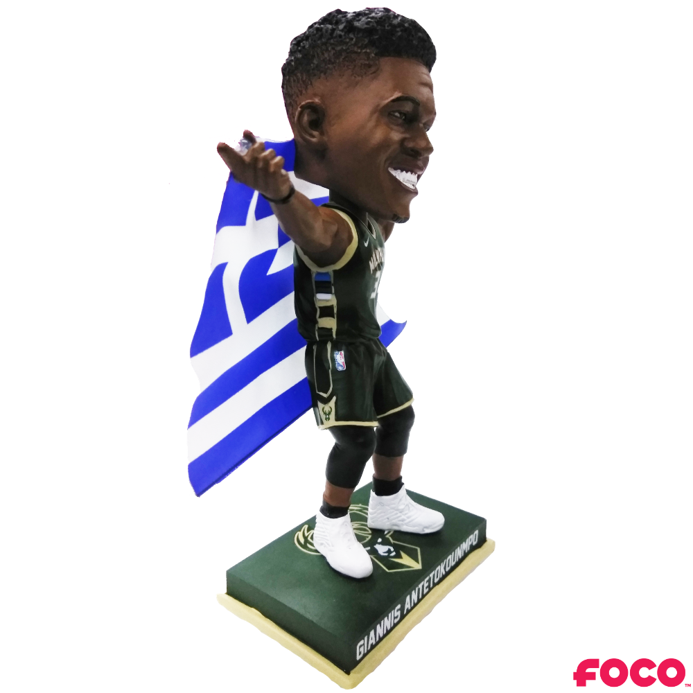 Giannis Antetokounmpo Milwaukee Bucks Greece Flag Bobblehead