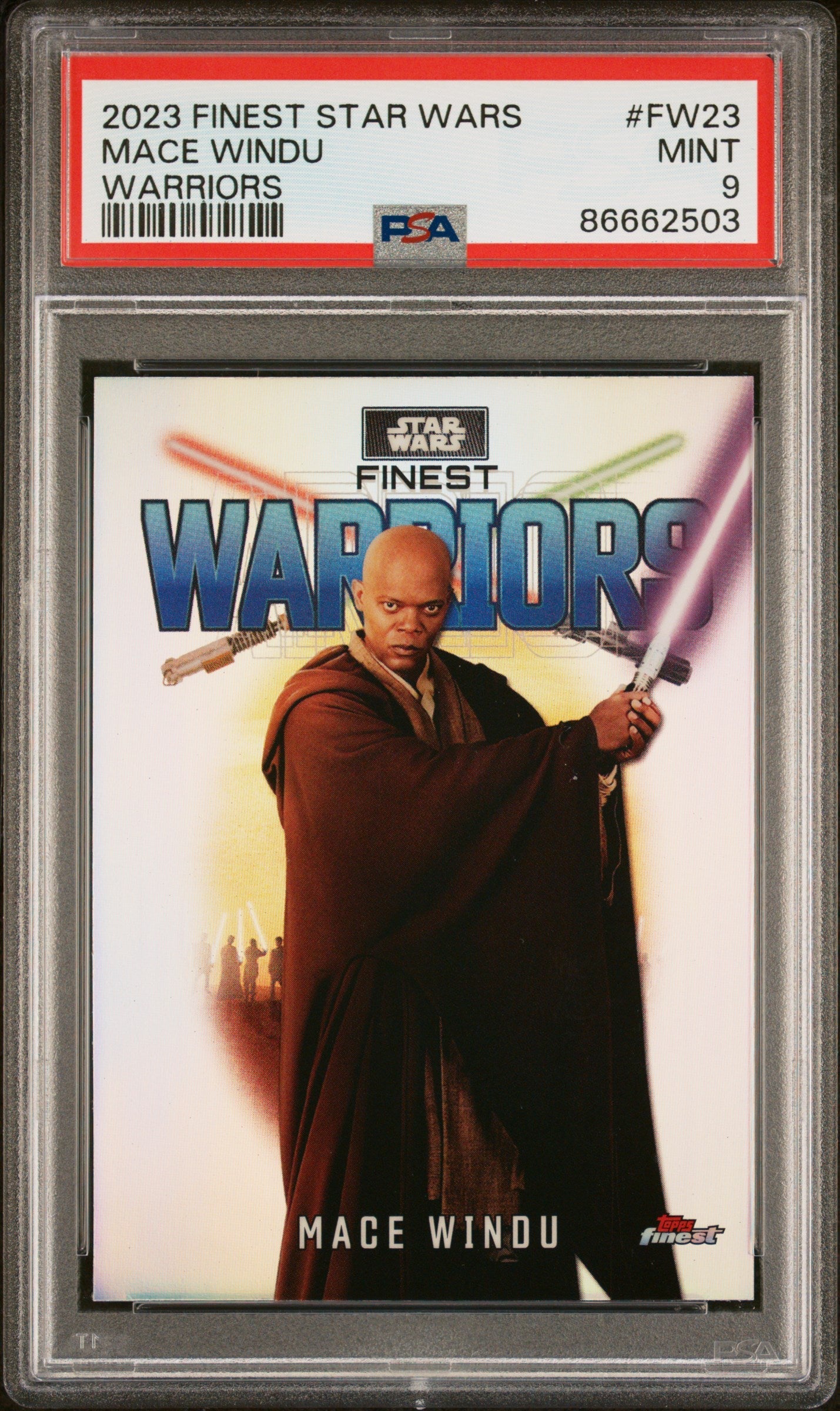 2023 TOPPS FINEST STAR WARS FINEST WARRIORS MACE WINDU  #FW23 - PSA 9