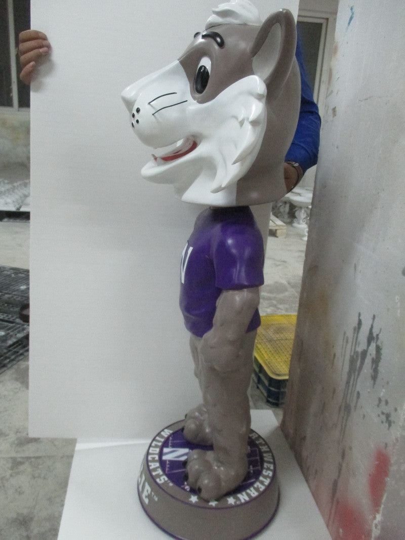 3 Foot Northwestern Wildcats Willie the Wildcat Bobblehead