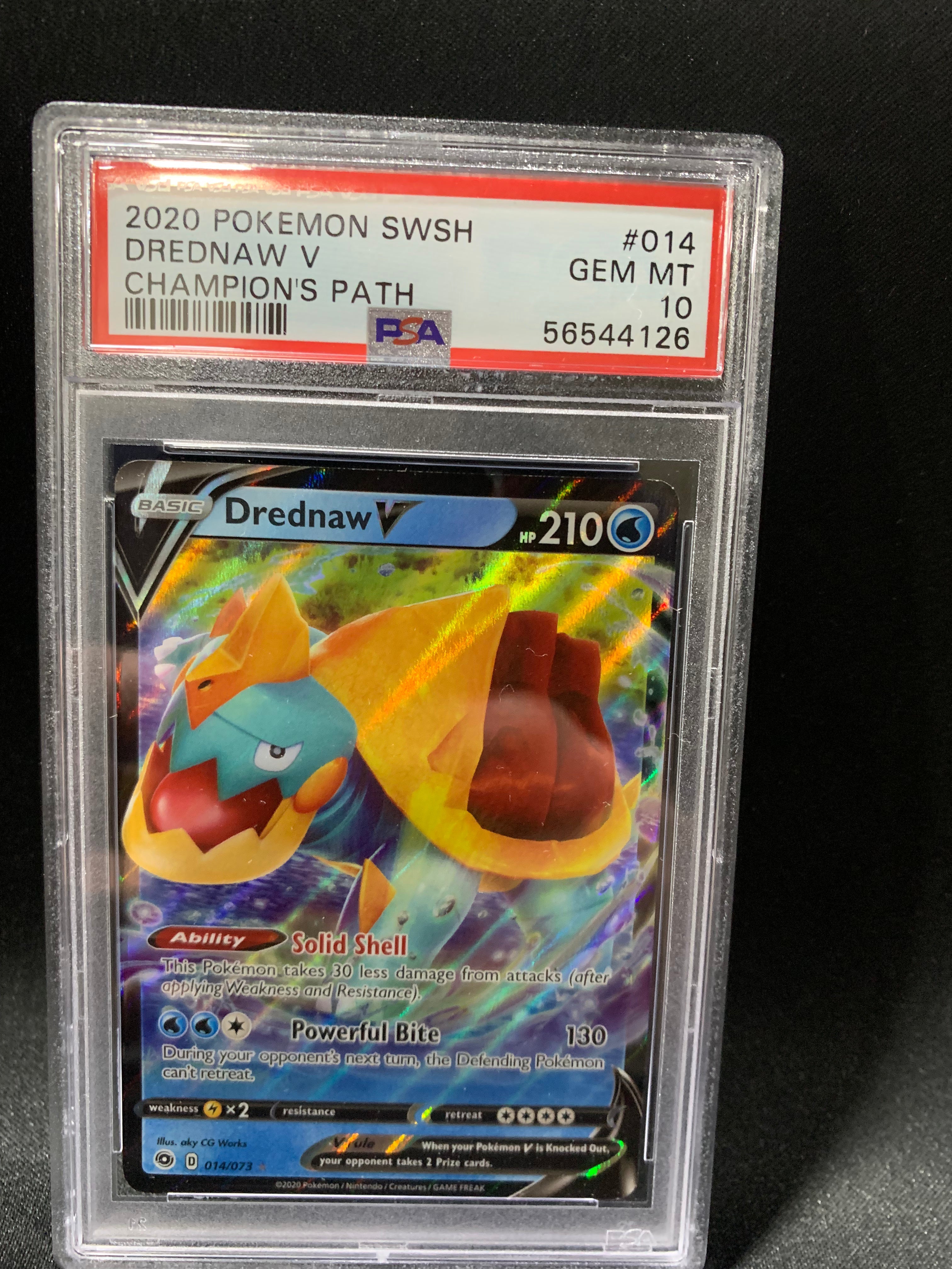 2020 POKEMON SWORD & SHIELD CHAMPION'S PATH DREDNAW V #14 - PSA GEM MT 10