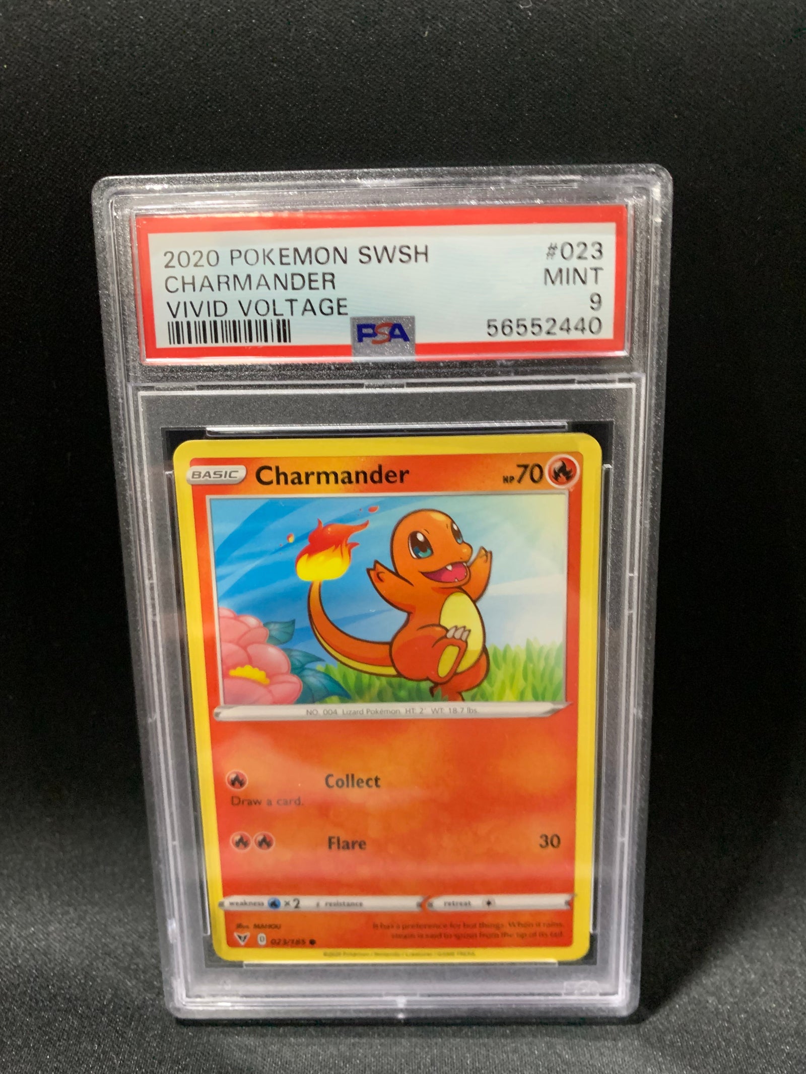 2020 POKEMON SWORD & SHIELD VIVID VOLTAGE CHARMANDER #23 - PSA MINT 9