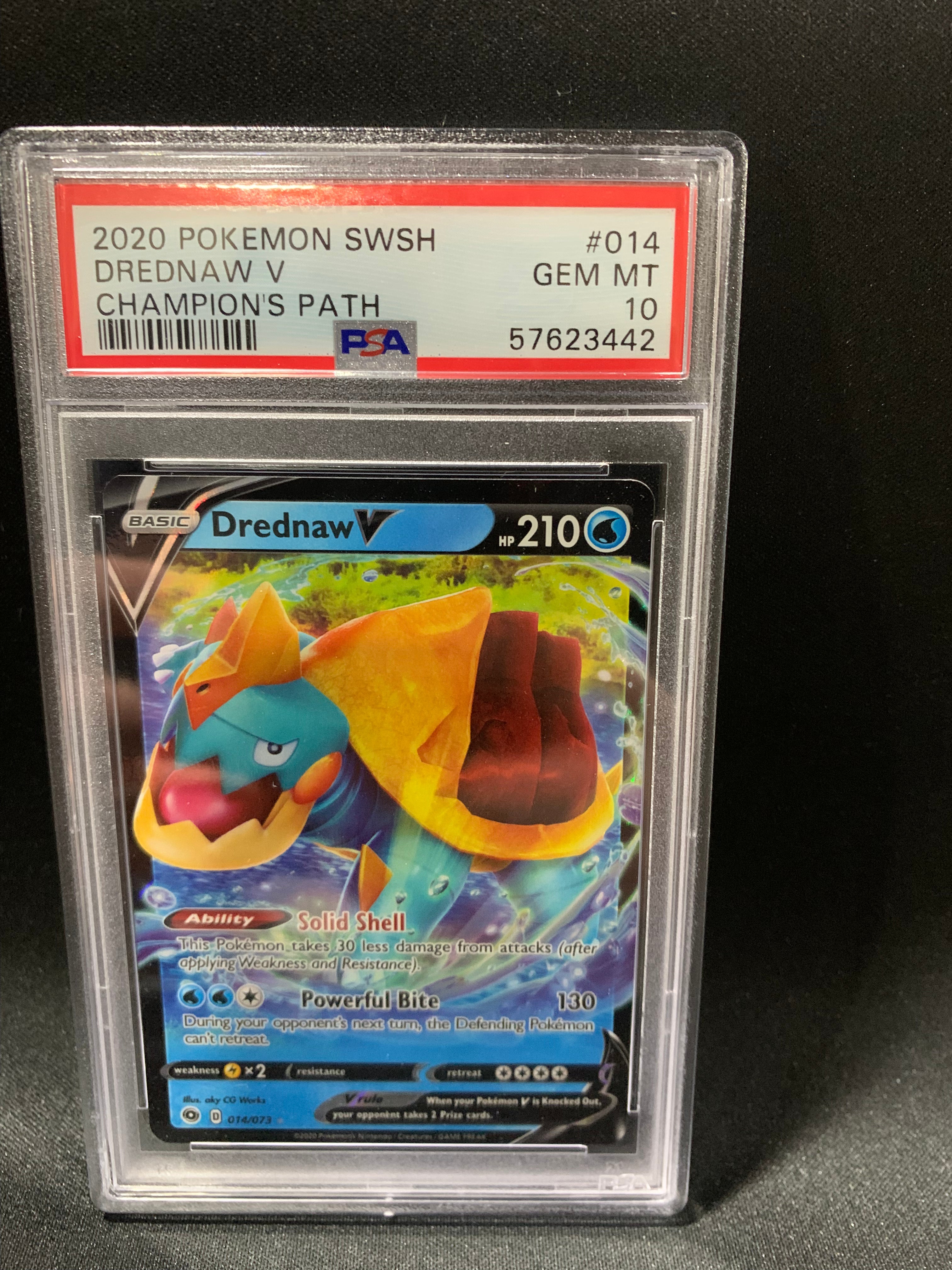 2020 POKEMON SWORD & SHIELD CHAMPION'S PATH DREDNAW V #14 - PSA GEM MT 10