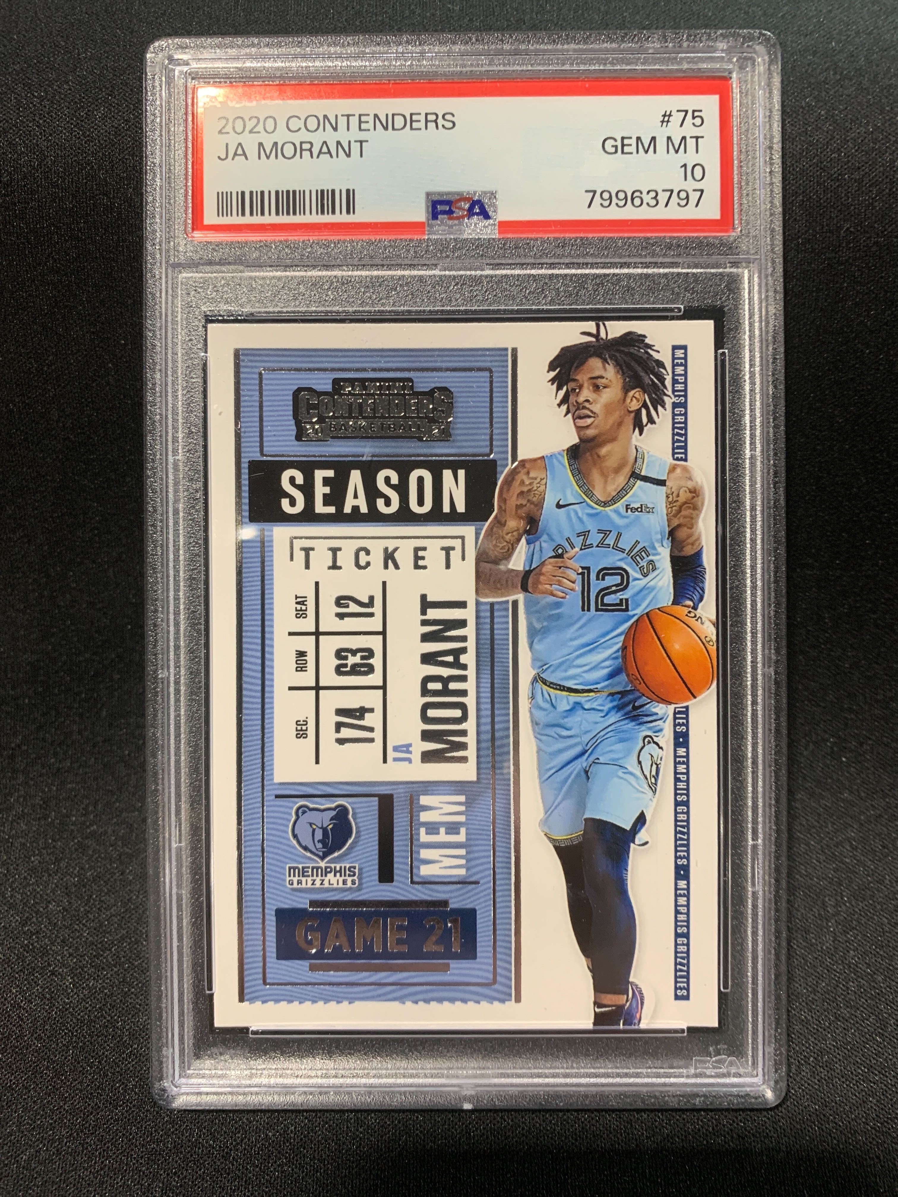 2020 PANINI CONTENDERS JA MORANT  #75 - PSA 10