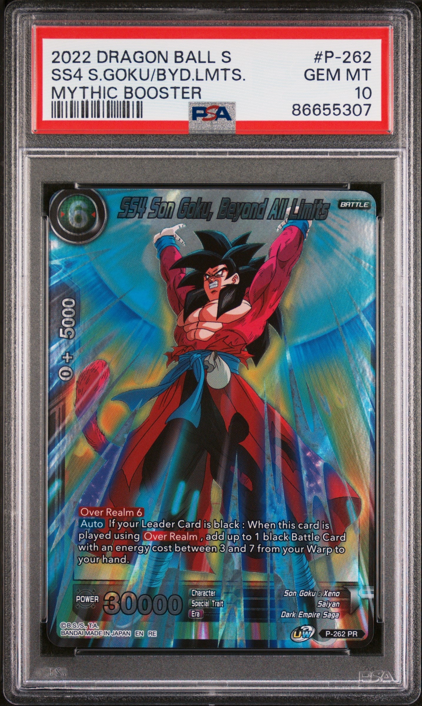 2022 DRAGON BALL SUPER MYTHIC BOOSTER SS4 S.GOKU/BYD.LMTS. #P-262 - PSA 10