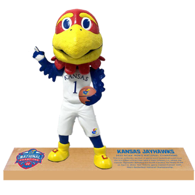 Kansas Jayhawks 2022 Men's Basketball Game Used Championship Court Bobblehead