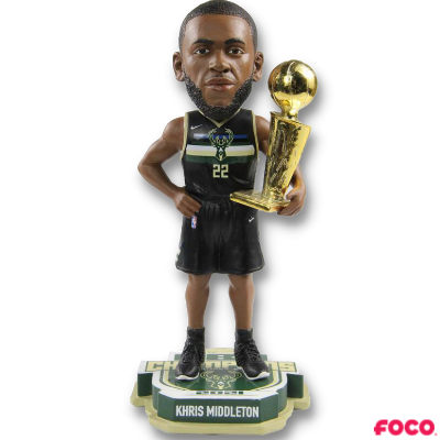 Milwaukee Bucks 2021 NBA Champions Exclusive Black Jersey Bobbleheads