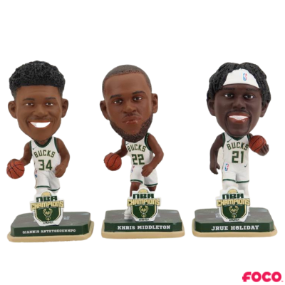 Milwaukee Bucks 2021 NBA Champions Bobbleheads