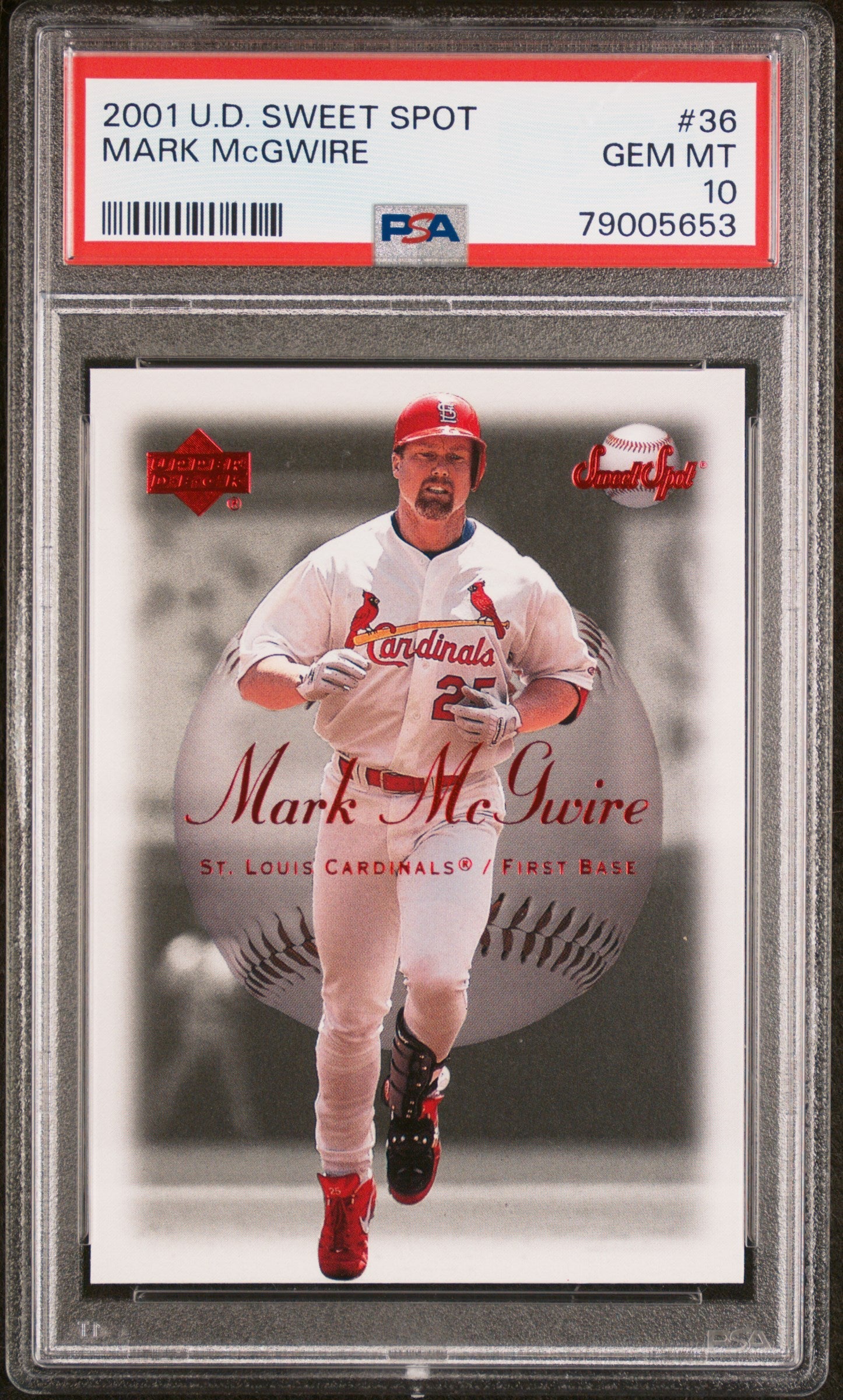 2001 UPPER DECK SWEET SPOT MARK McGWIRE  #36 - PSA 10