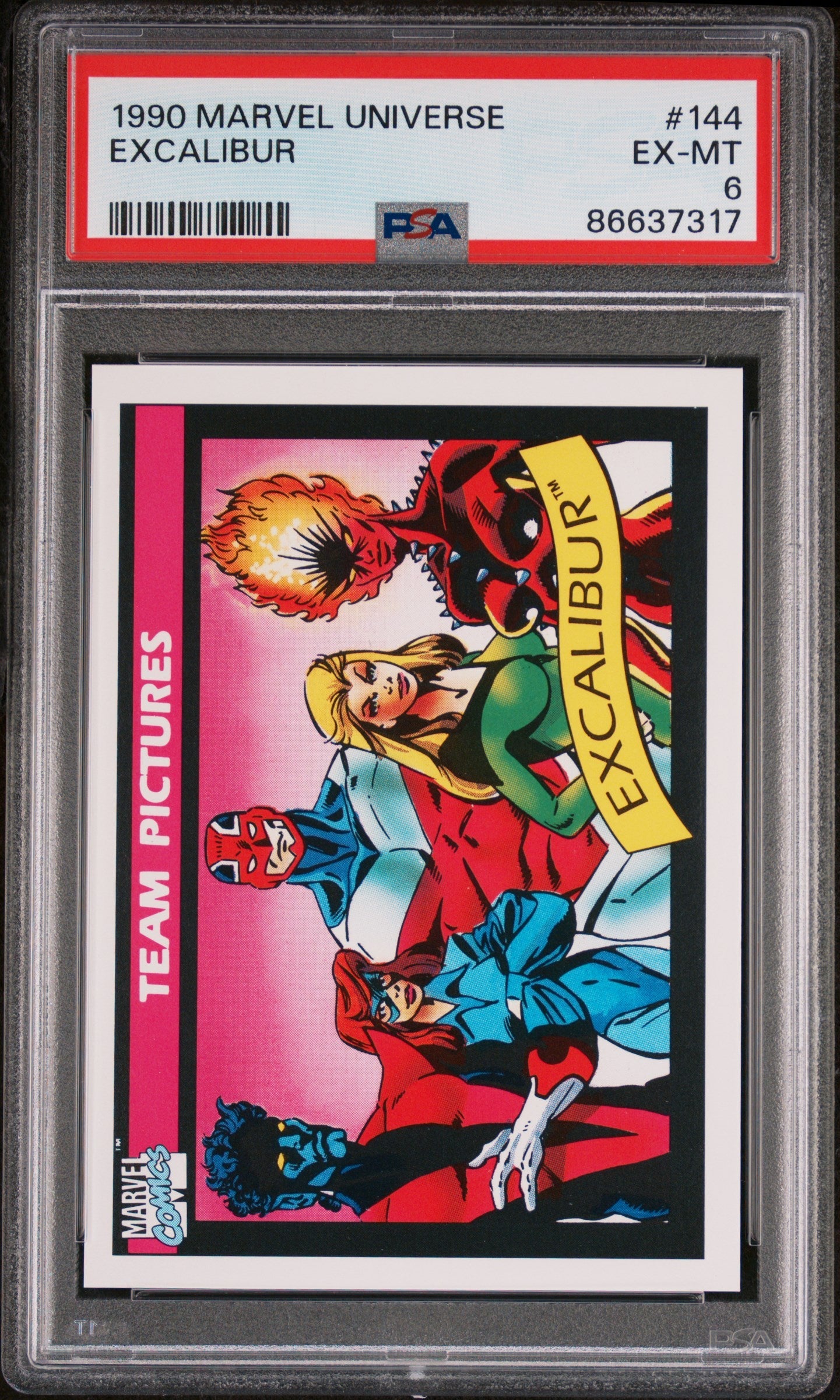 1990 MARVEL UNIVERSE EXCALIBUR  #144 - PSA 6
