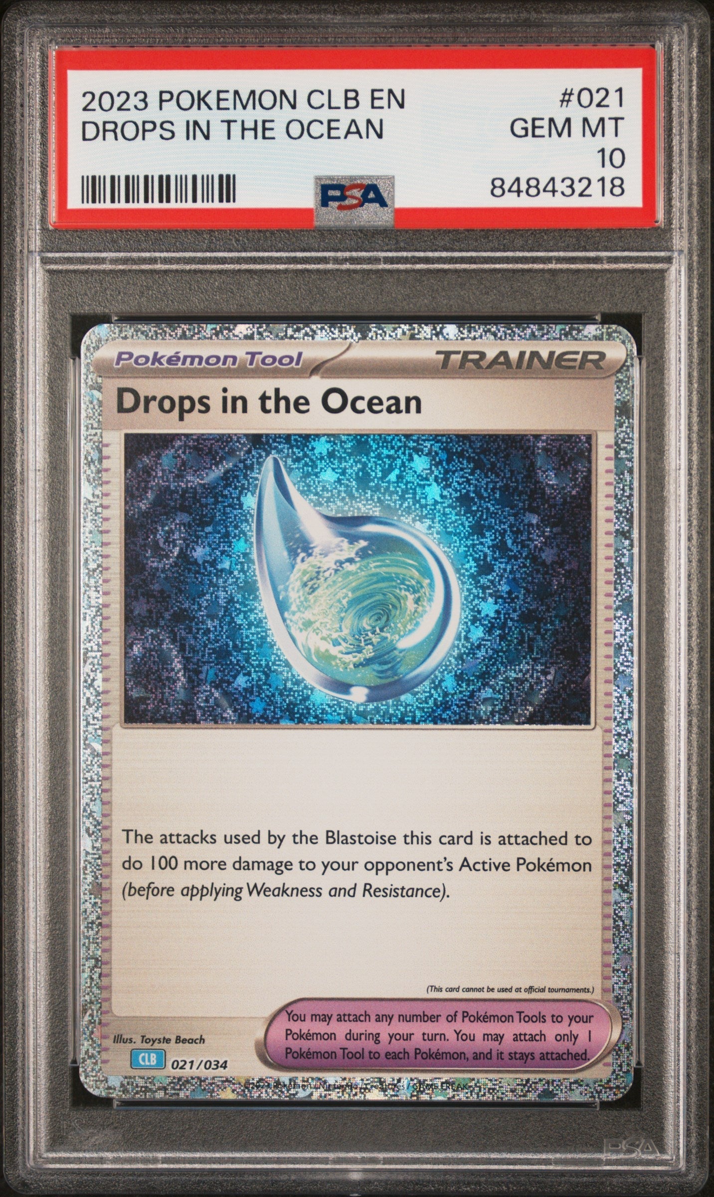2023 POKEMON BLASTOISE & SUICUNE ex DECK DROPS IN THE OCEAN #21 PSA 10