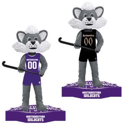 Willie the Wildcat Northwestern Wildcats Mascot 2024 Field Hockey National Champions Bobbleheads (Presale)