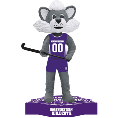Willie the Wildcat Northwestern Wildcats Mascot 2024 Field Hockey National Champions Bobbleheads (Presale)