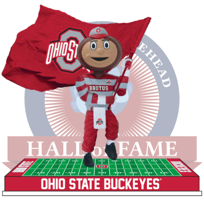 Brutus Buckeye Ohio State Buckeyes Flag Bobblehead (Presale)