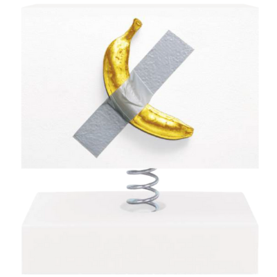 Banana Duct-Taped to a Wall Bobble (Presale)