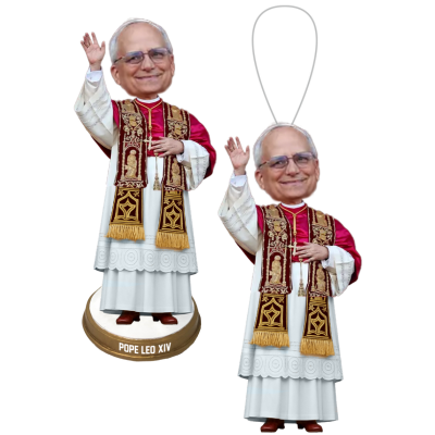 Pope Leo XIV Mini Bobblehead and Bobblehead Ornament (Presale)