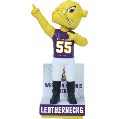 Rocky the Bulldog Western Illinois Leathernecks Mascot Bobblehead