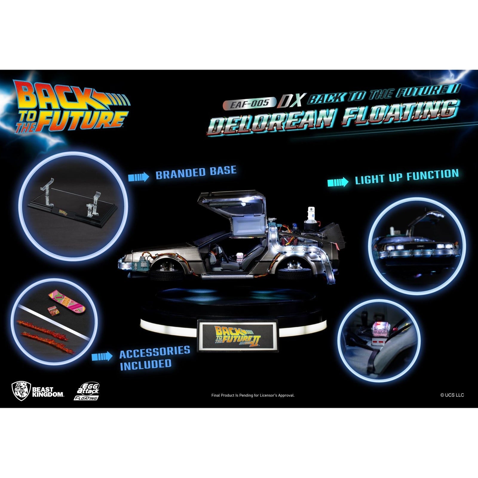 Back to the Future Part II Floating DeLorean Time Machine (Deluxe Edition)