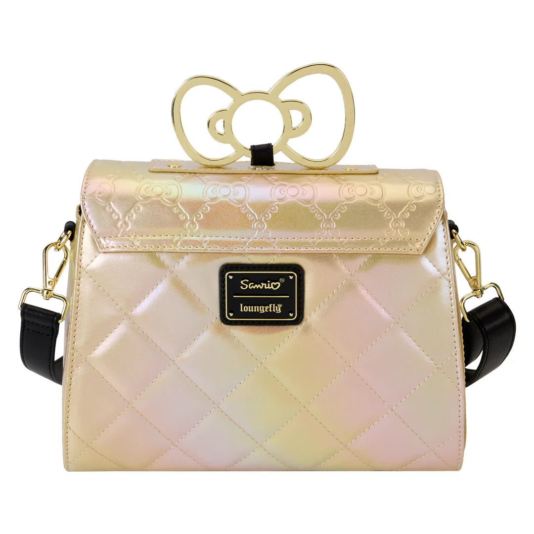 Sanrio Hello Kitty 50th Anniversary Gold Embossed Crossbody Purse by Loungefly