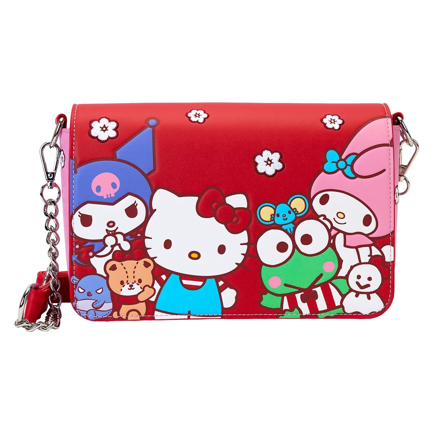 Sanrio Hello Kitty & Friends Color Block Floral Crossbody Bag by Loungefly