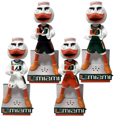 Sebastian the Ibis Miami Hurricanes Fight Song Mascot Bobbleheads