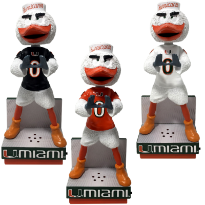 Sebastian the Ibis Miami Hurricanes Fight Song Mascot Bobbleheads