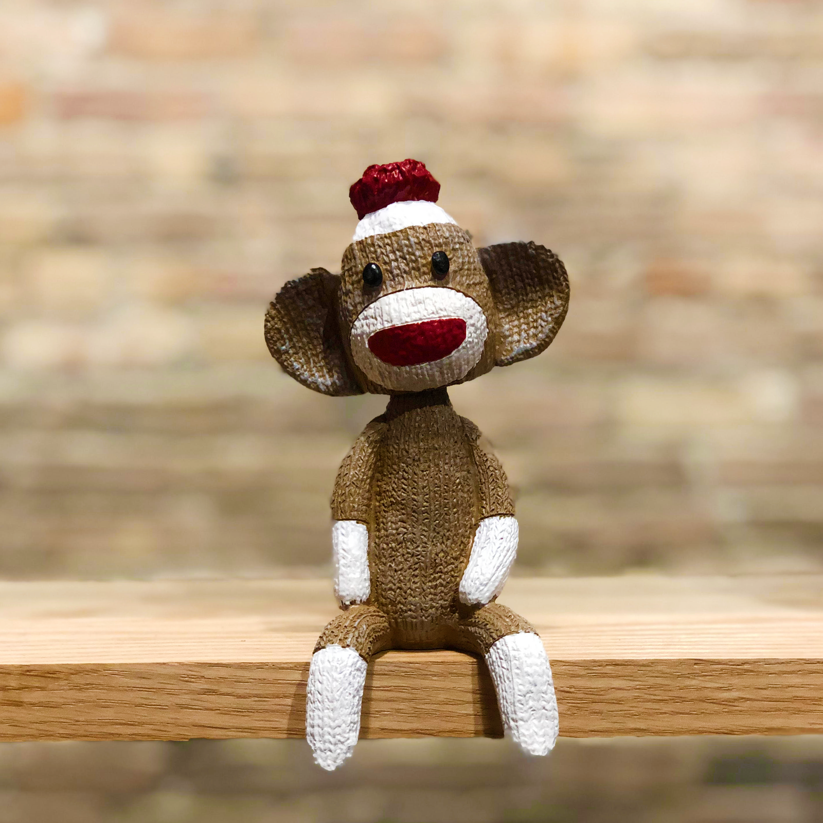 Sock Monkey Mantle Mates Sitting Bobblehead