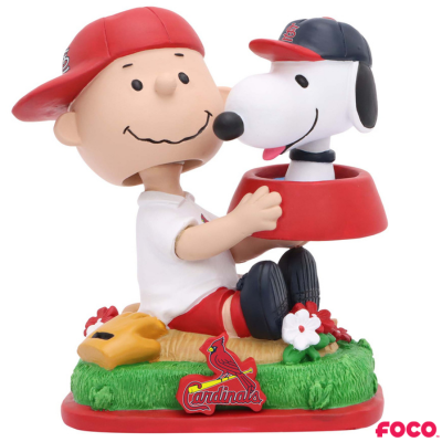Charlie Brown & Snoopy Peanuts Dual Mini Bighead MLB Bobbleheads