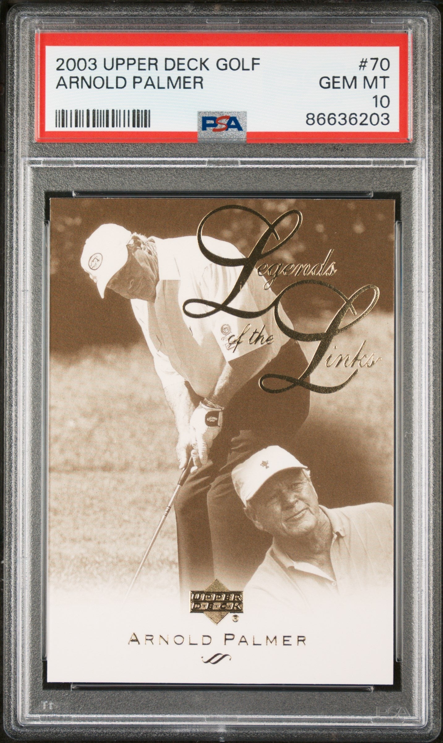 2003 UPPER DECK GOLF ARNOLD PALMER  #70 - PSA 10